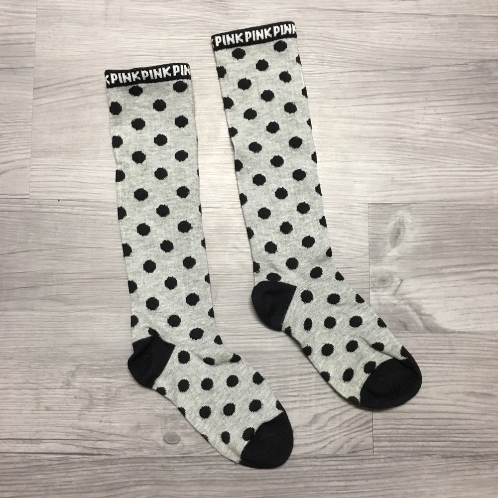 FINAL PRICE VS PINK Polka Dot Knee High Socks